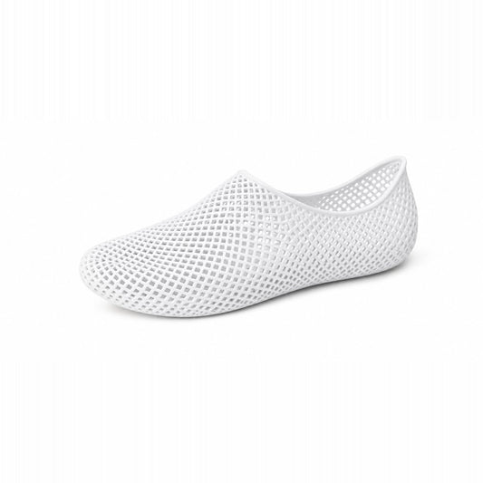 NUWA Lattice Sneaker in white, 3D-printed at 80μm resolution, one-piece, 100g